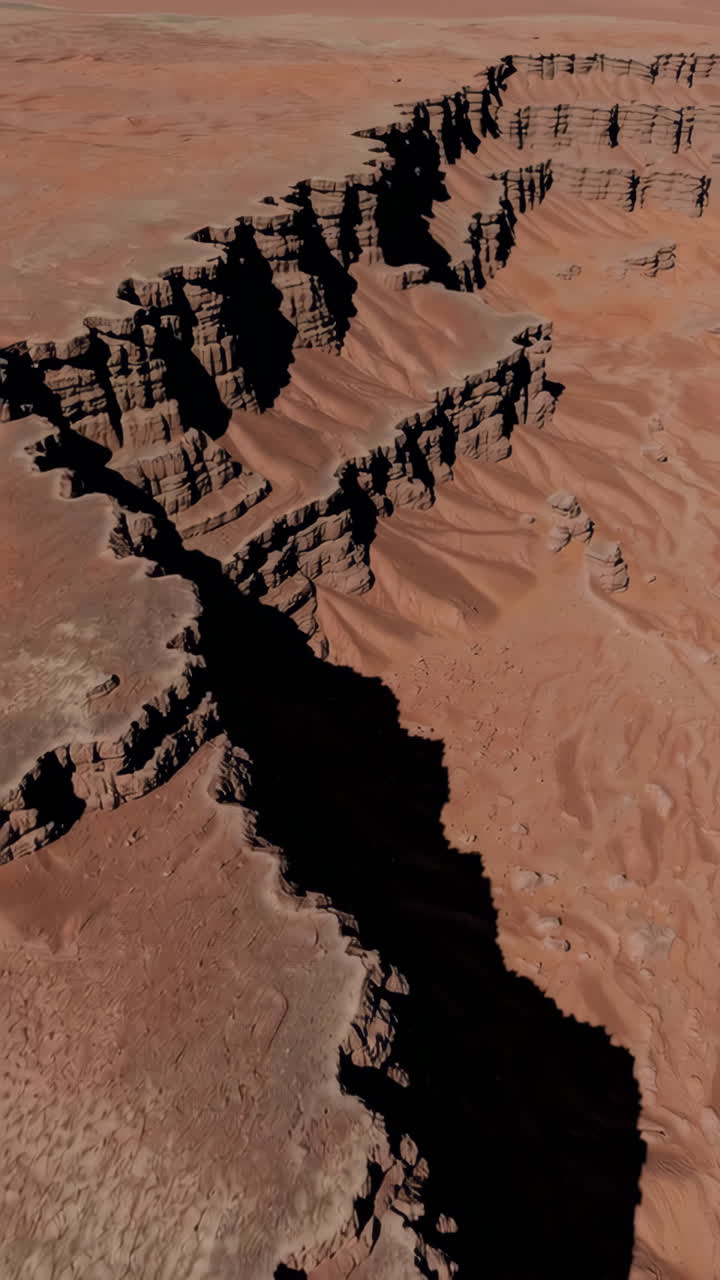 Aerial View of a Canyon in a Desert Landscape