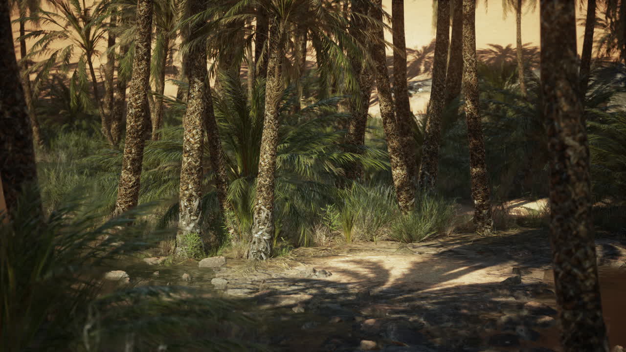 사막 의 울창 한 오아시스