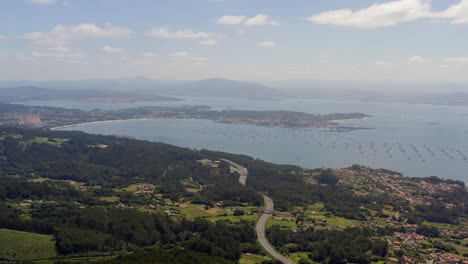 Wide-establishing-shot-of-large-estuary-region-Rias-Baixas