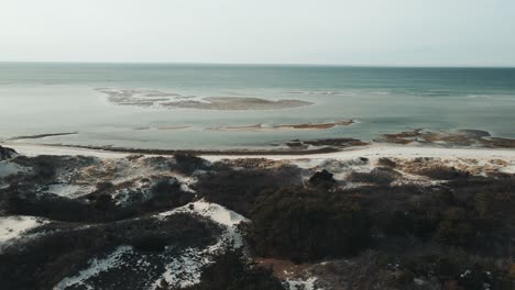 rolling beach coastline in new england usa