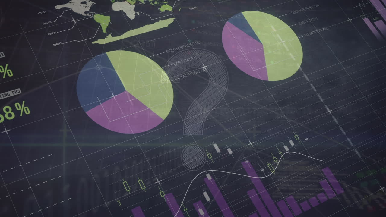 animación del procesamiento de datos sobre un fondo negro