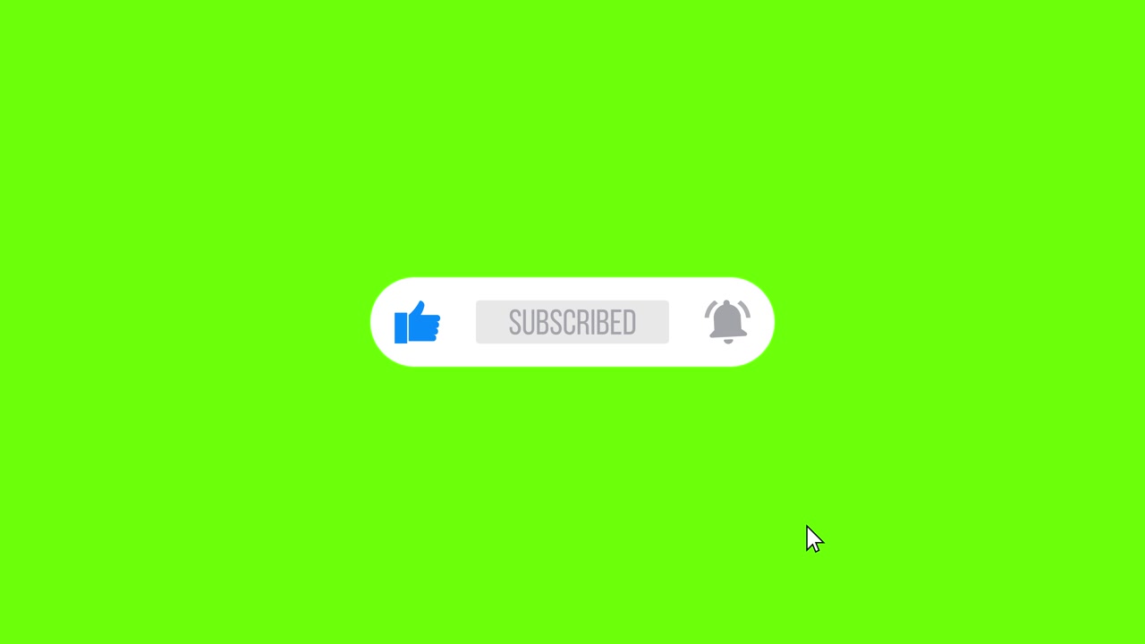 Mouse Cursor Clicking Like, Subscribe, and Notification Bell on Green Screen