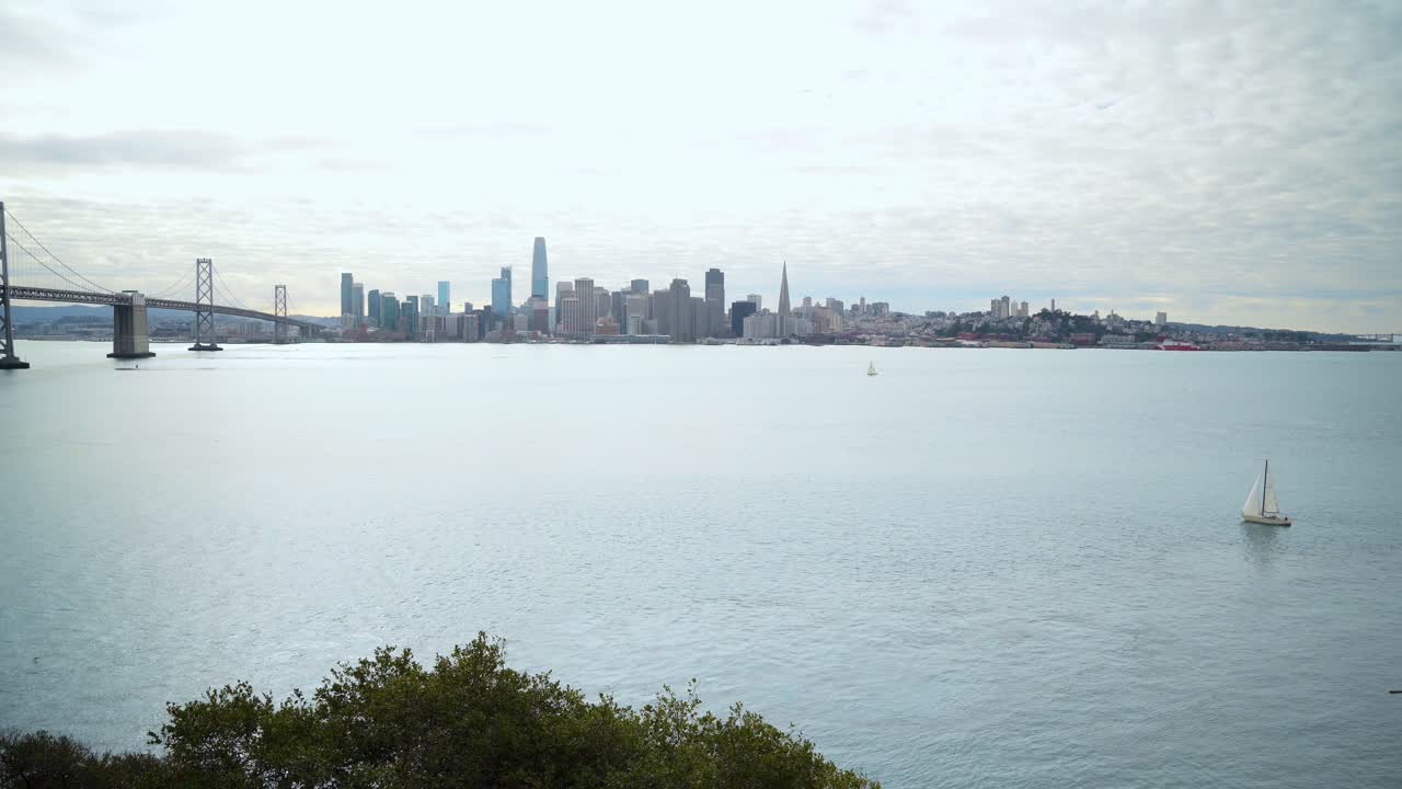 샌프란시스코 베이 지역의 베이에서 항해하는 보트