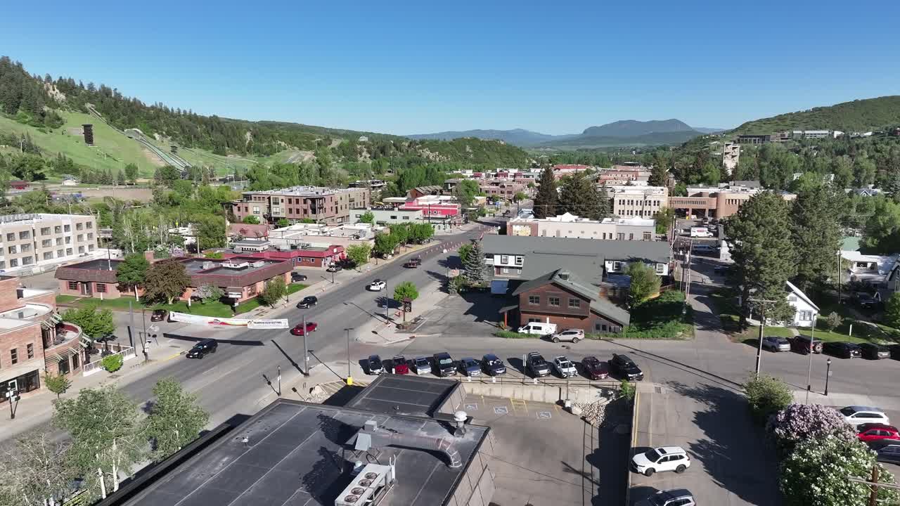Lincoln street highway 40 in Steamboat Springs Colorado spring 2025.
