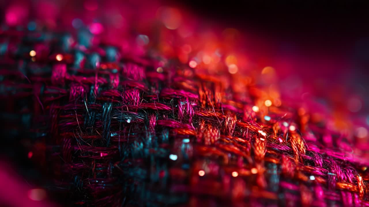A Close-Up Exploration of Colorful Fabric Textures: Dynamic Patterns and Rich Hues Captured in a Series of Images Showcasing the Intricacies of Woven Material