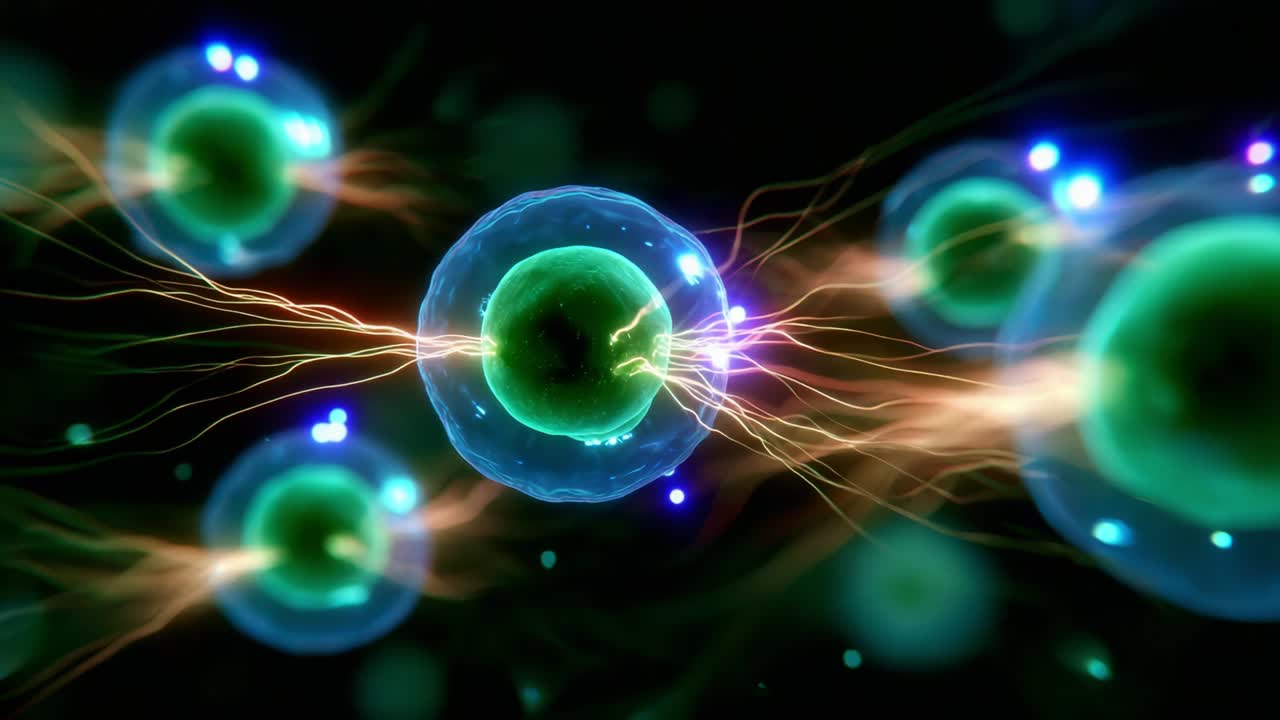 Exploring the Intricate Dance of Cells: A Fascinating Glimpse into Microscopic Life Pulsating with Energy and Connectivity in a Vibrant Universe of Biological Interactions