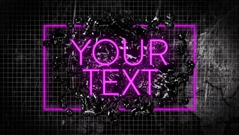 animation of your text text and abstract pattern in rectangle over grid pattern against cracked land