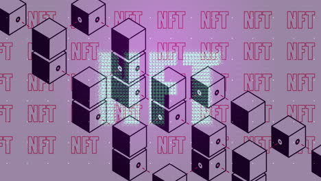 animation of nft texts over shapes