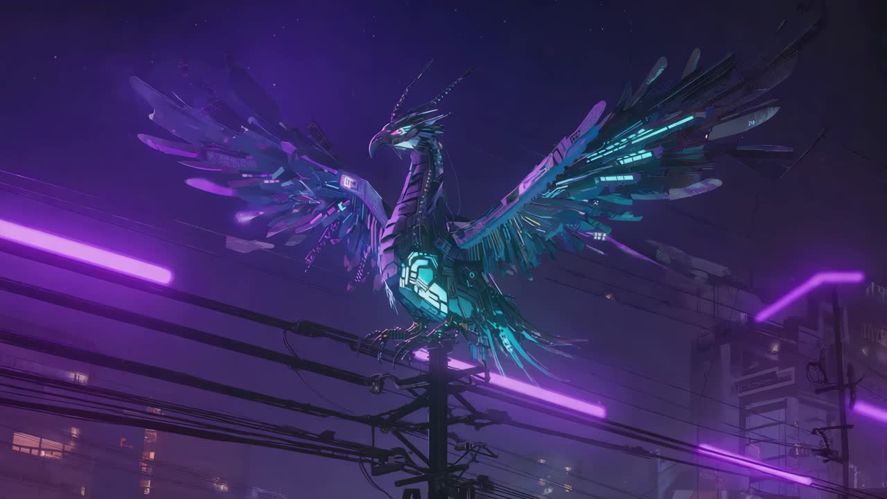 Cyberpunk Mechanical Phoenix