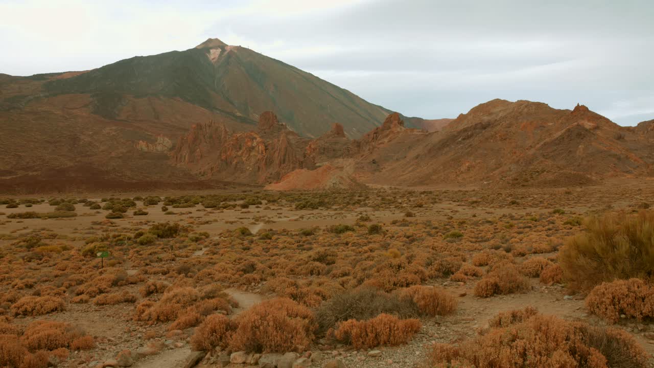 Panoramic view of mountains in Teide national park, Canary Islands, Spain.