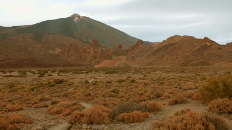 panoramic view of mountains in teide national park, canary islands, spain.