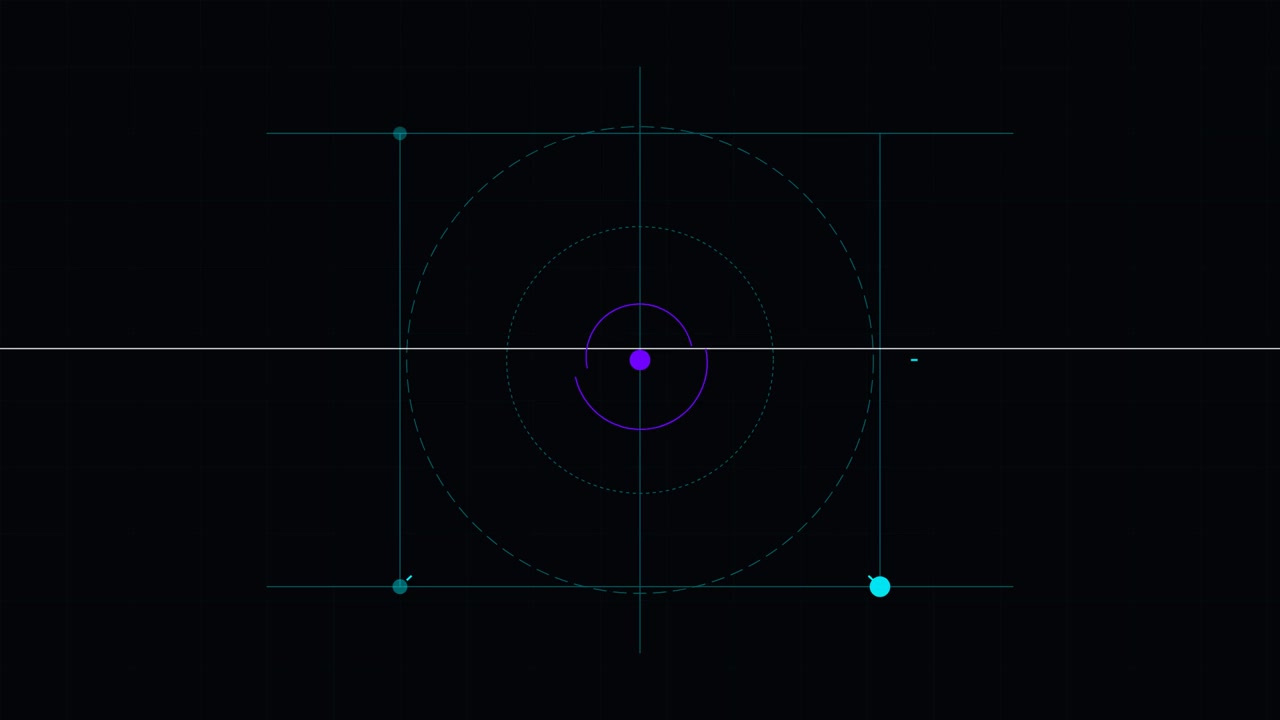 Abstract Digital Interface Animation with Rotating Geometric Elements