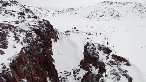 arctic winter scenery with people