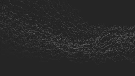 dark grey abstract futuristic wavy dotted lines video animation