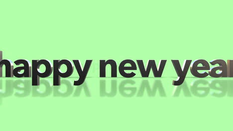 Rolling-Happy-New-Year-text-on-green-gradient