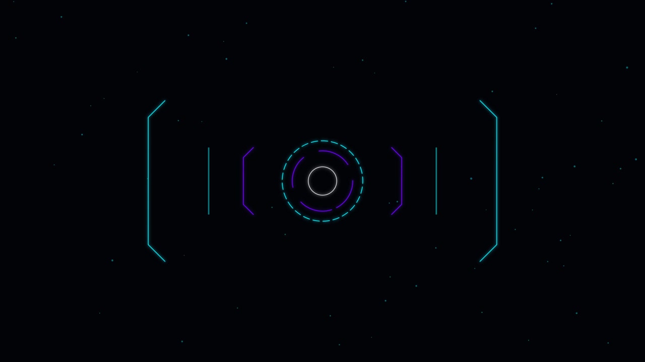 Futuristic Digital HUD Interface with Rotating Circular Elements