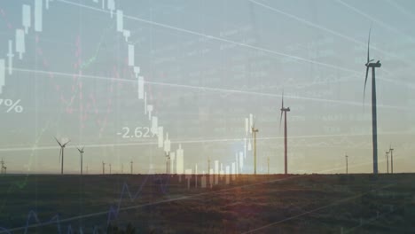 Animation-of-financial-data-processing-over-wind-turbines