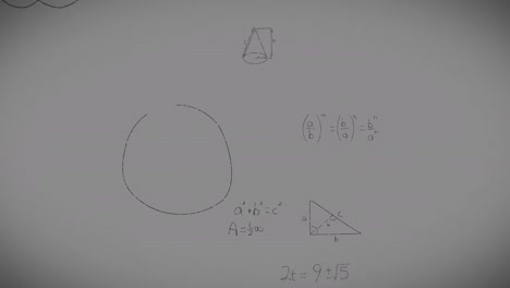 animación de fórmulas matemáticas sobre un fondo gris