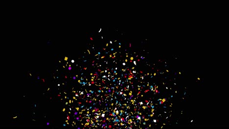 animation colorful glitter confetti falling popper explosion particles 4k loop animation over green