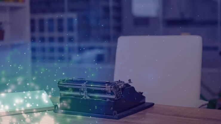 Animation of white spots over typewriter