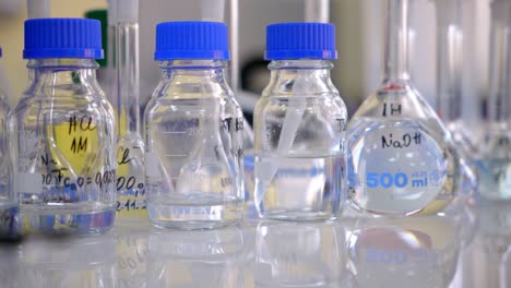 glass vials in a laboratory