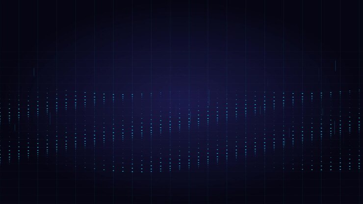 Abstract Digital Waveform Background with Glowing Blue Particles
