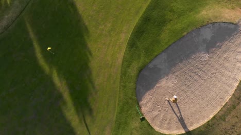 high view of a golf field