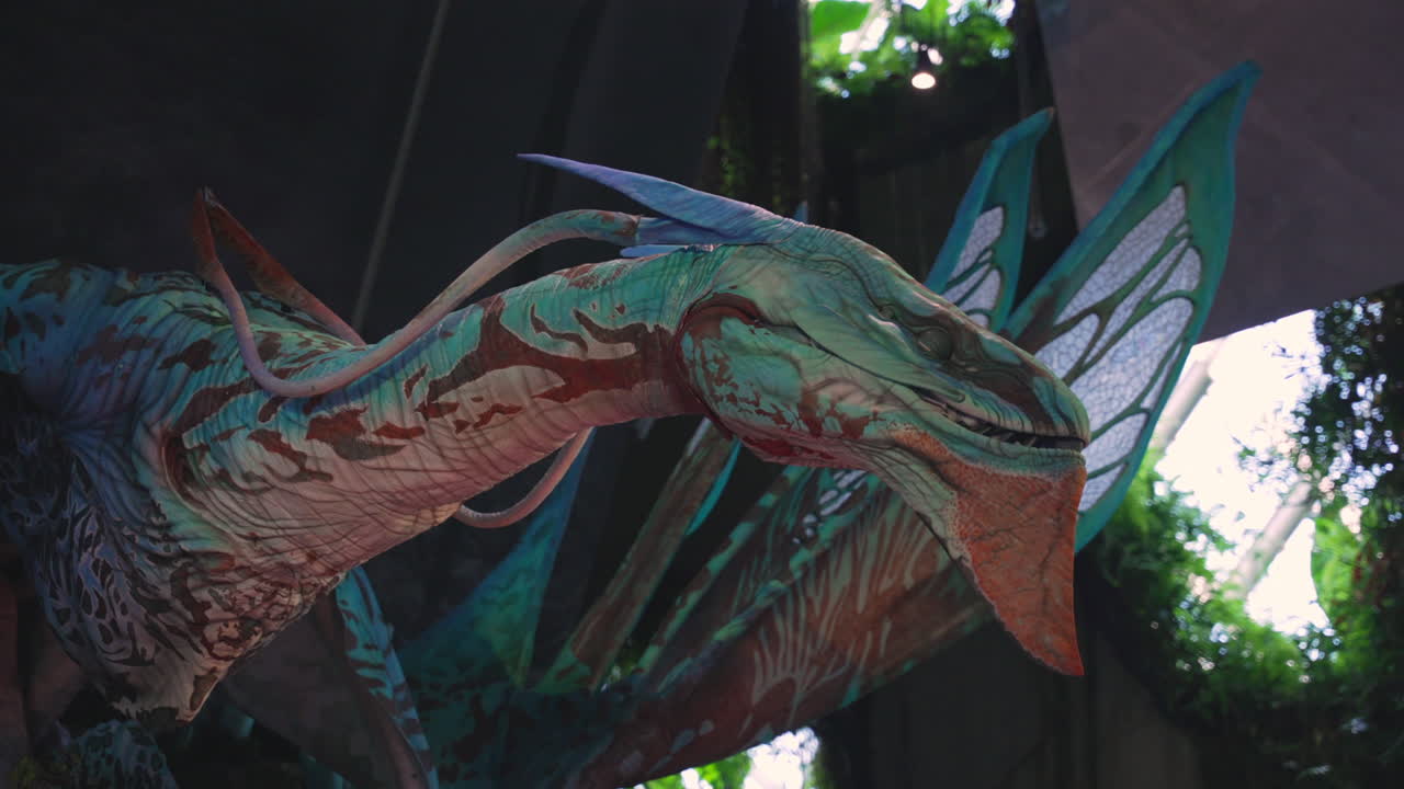 싱가포르의 만  ⁇ 에 있는 가든즈의 아바타 전시회 클로즈업