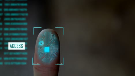 fingerprint scanning futuristic technology , with circuit digital security system.