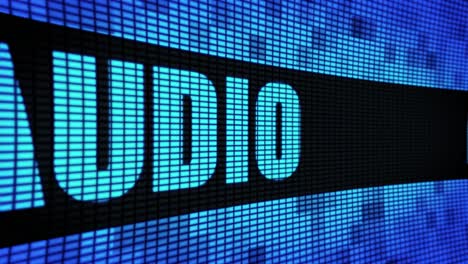 led display showing the word audio