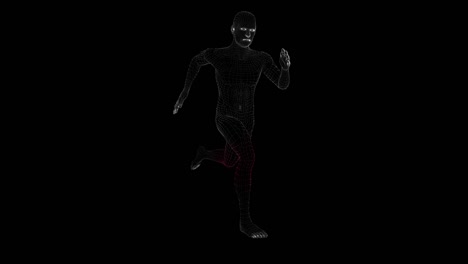 hologram human running. medical and technology concept