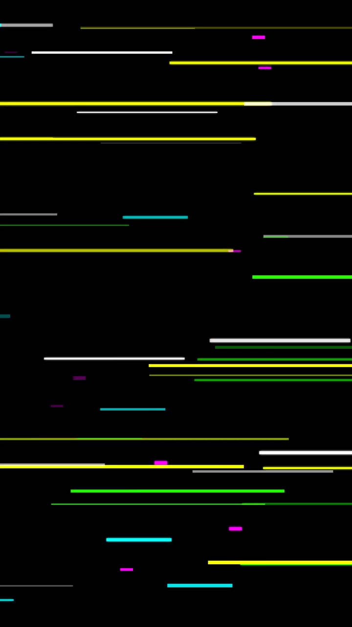 Effetto glitch digitale con linee e rettangoli colorati