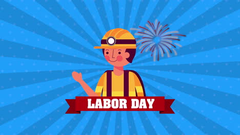 animación del día del trabajo con constructor de constructores