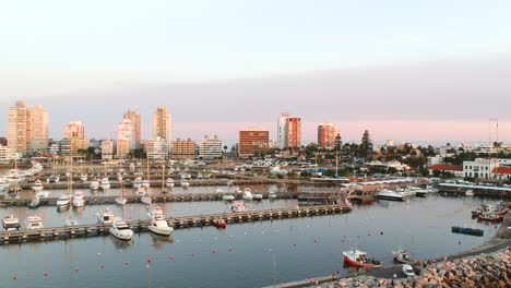 Aerial-View-Of-Hotels-And-Marina-In-Punta-Del-Este