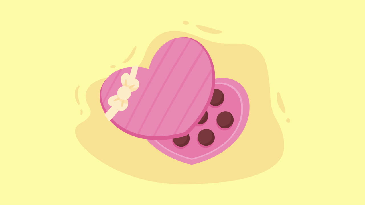 심장 모양의 분홍색 초콜릿 상자