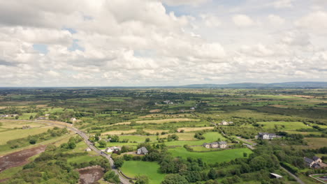 Aerial-Shot-of-Countryside-in-County-Galway,-Ireland