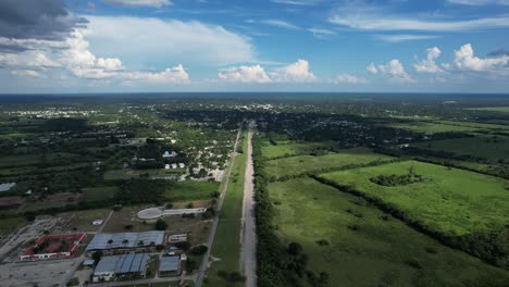 frontal shot of abandoned airport runway in yucatan mexico