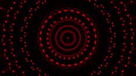 glowing bright red dots and lines linked together in a fractal kaleidoscope with seamless concentric pulsing loop