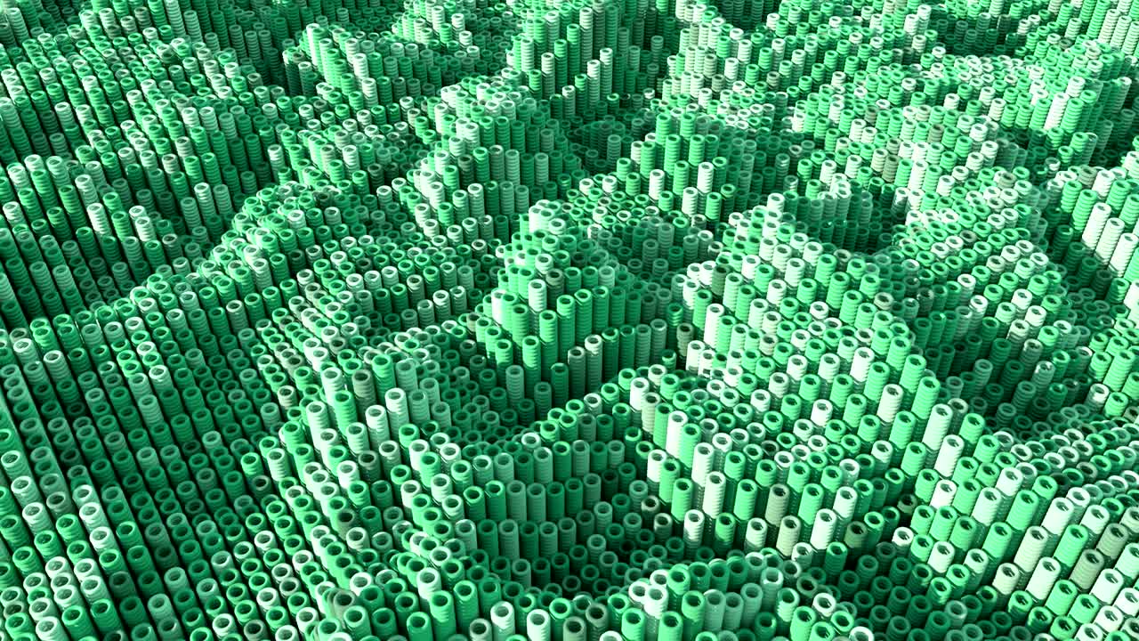 4 к абстрактные кольца, расположенные в цифровых трубках.