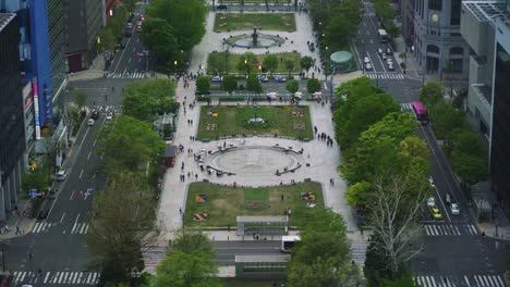 Vistas-Al-Parque-Odori-Desde-La-Torre-De-Televisión-De-Sapporo