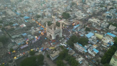 hyderabad charminar aerial view at day time