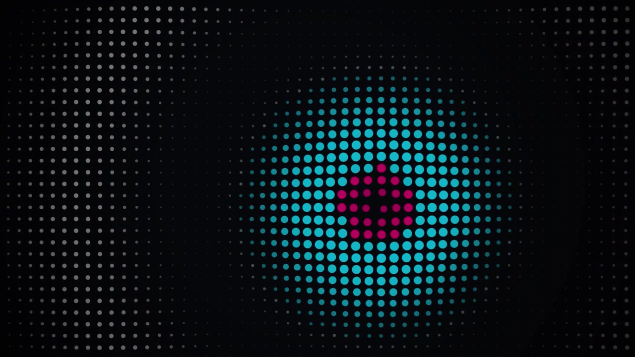 Sfondo astratto in movimento con punti mezzotono colorati pulsanti