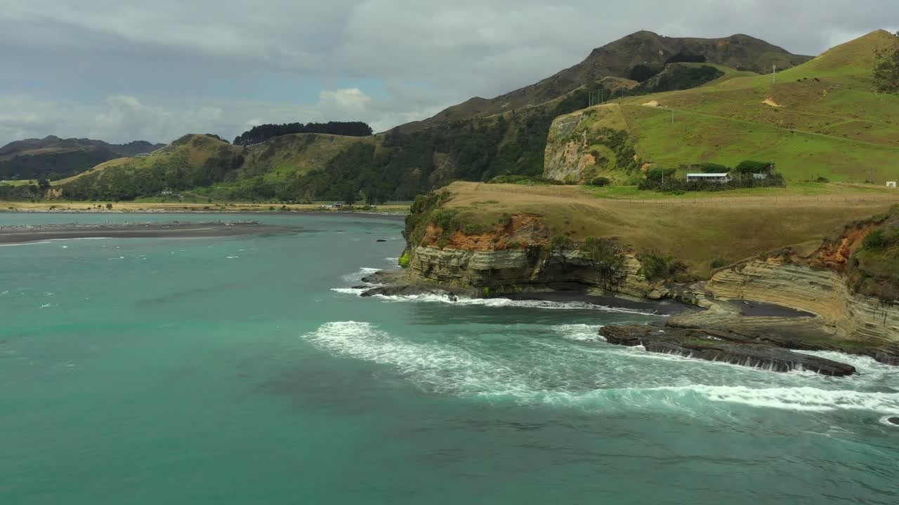 west coast new zealand north island aerial drone view 4k native bush