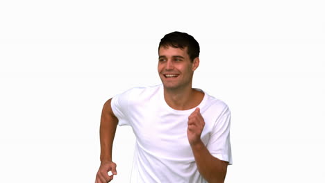 Man-jogging-on-white-screen