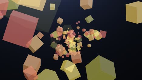 4k animated particle motion cube for video overlay