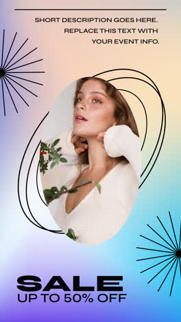 fashion sale promotion with woman portrait