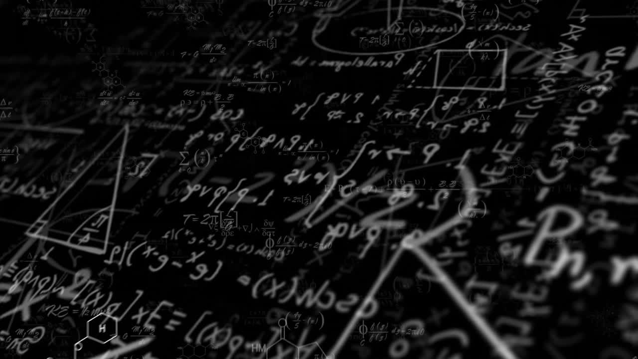 animación del procesamiento de datos matemáticos sobre un fondo negro