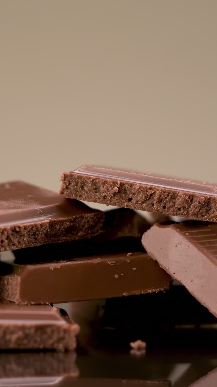 mano alcanzando una pieza de barra de chocolate
