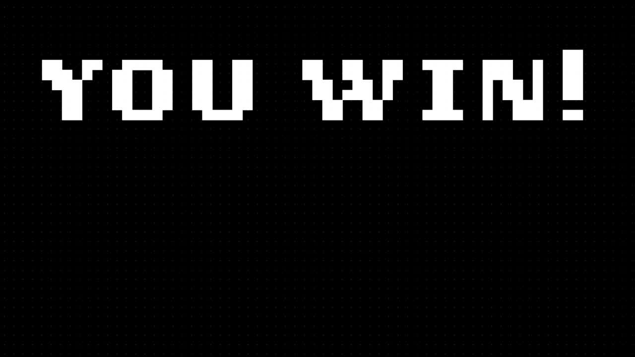 animación de usted ganar texto sobre las formas