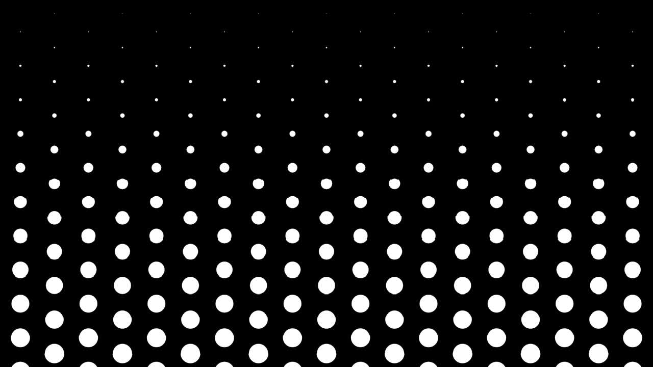 composición dinámica en blanco y negro con escala de puntos. animación de patrones retro y vintage